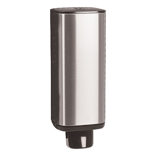 Tork Foam Skincare Manual Dispenser, 1 L Bottle; 33 oz Bottle, 4.25 x 4.25 x 11.38, Stainless Steel (466000)