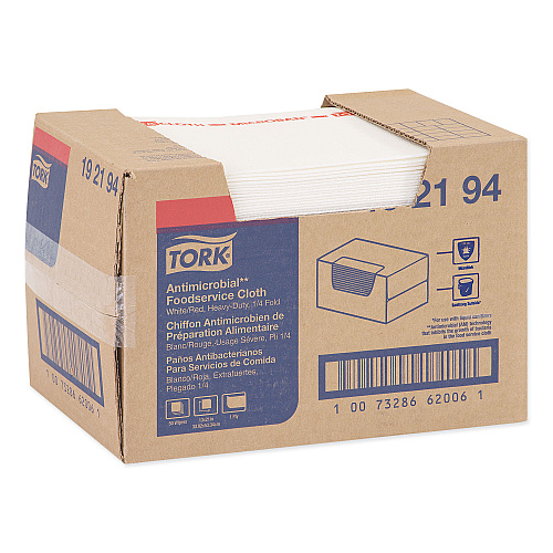 Tork&reg; Foodservice Cloth, 1-Ply, White, 50 Cloths, 50 Packs (192194)