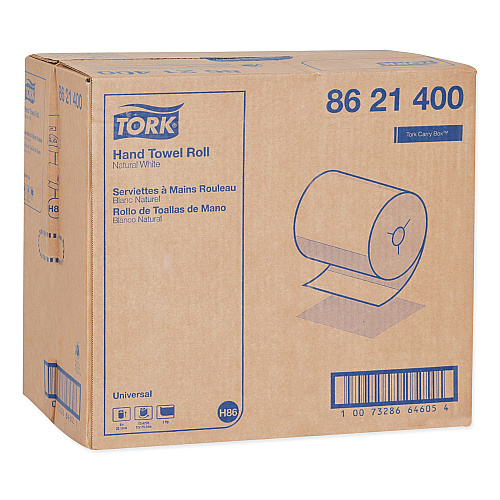 Tork&reg; Hardwound Roll Paper Towels, 1-Ply, White, 425-ft., 12 Rolls (8621400)