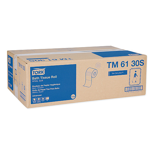 Tork&reg; Advanced Toilet Paper, 2-Ply, White, 500 Sheets, 48 Rolls (TM6130S)