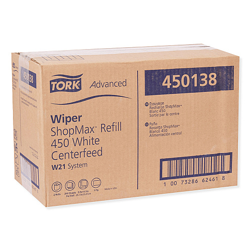 Tork Advanced ShopMax Wiper 450, 9.9 x 13.1, White, 200/Roll, 2 Rolls/Carton (450138)