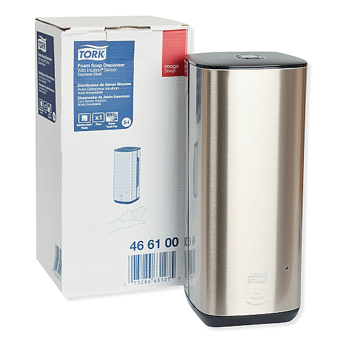 Tork Image Design Foam Skincare Automatic Dispenser with Intuition Sensor, 1 L, 4.5 x 5.12 x 10.62, Stainless Steel (466100)