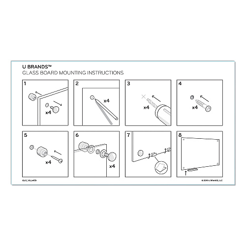 U Brands Magnetic Glass Dry Erase Board Value Pack, 70" x 47", Frosted White (3974U0001)