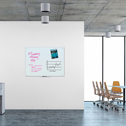 U Brands Magnetic Glass Dry Erase Board Value Pack, 47" x 35", Frosted White (3972U0001)