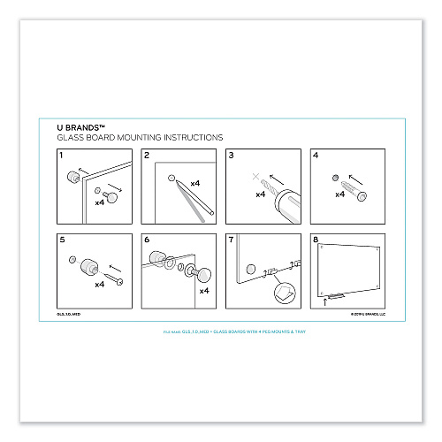 U Brands Magnetic Glass Dry Erase Board Value Pack, 35" x 35", Frosted White (3971U0001)