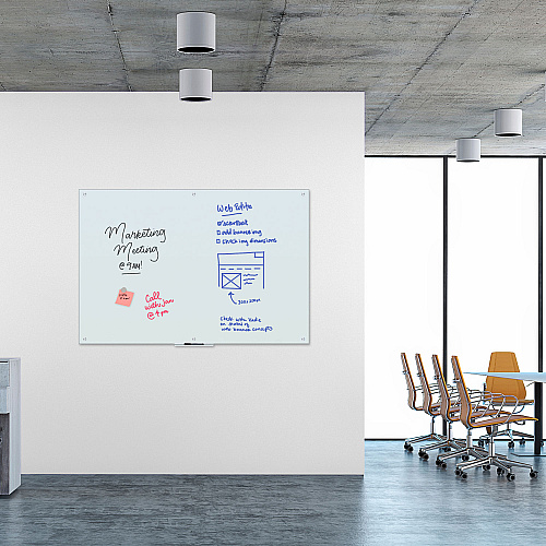 U Brands Magnetic Glass Dry Erase Board Value Pack, 70" x 47", Frosted White (3974U0001)