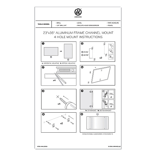 U Brands PINIT Magnetic Dry Erase Board, 35 x 23, White (2805U0001)
