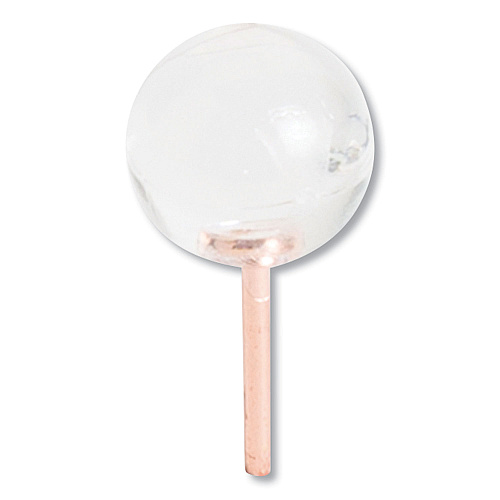 U Brands Fashion Sphere Push Pins, Plastic, Clear/Rose Gold, 0.44", 100/Pack (3089U0624)