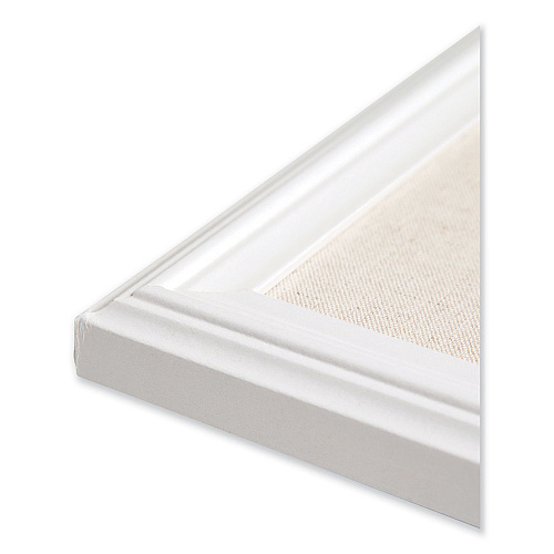 U Brands Linen Bulletin Board with Decor Frame, 30 x 20, Tan Surface, White Wood Frame (2074U0001)