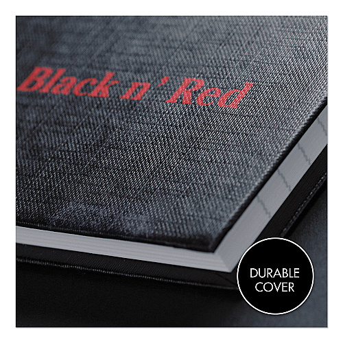Black n' Red Hardcover Casebound Notebooks, SCRIBZEE Compatible, 1-Subject, Wide/Legal Rule, Black Cover, (96) 11.75 x 8.25 Sheets (D66174)