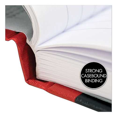 Black n' Red Hardcover Casebound Notebooks, SCRIBZEE Compatible, 1-Subject, Wide/Legal Rule, Black Cover, (96) 11.75 x 8.25 Sheets (D66174)