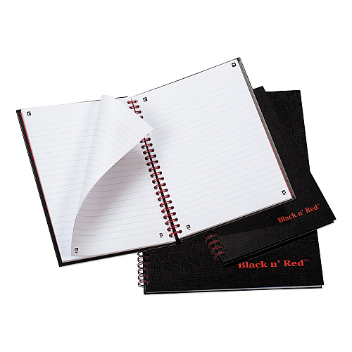 Black n' Red Hardcover Twinwire Notebooks, SCRIBZEE Compatible, 1-Subject, Wide/Legal Rule, Black Cover, (70) 8.25 x 5.88 Sheets (L67000)