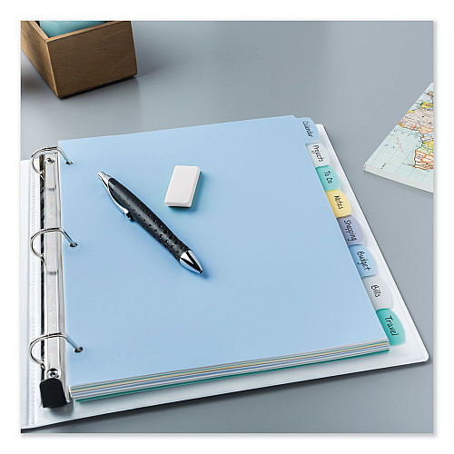 Avery Write and Erase Big Tab Durable Plastic Dividers, 3-Hole Punched, 8-Tab, 11 x 8.5, Assorted, 1 Set (16171)
