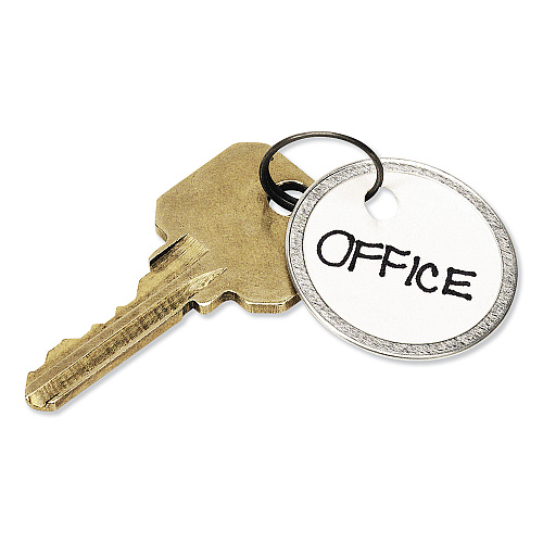 Avery Key Tags with Split Ring, 1.25" dia, White, 50/Pack (11025)