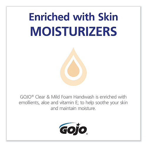 GOJO Clear and Mild Foam Handwash Refill, For ADX-7 Dispenser, Fragrance-Free, 700 mL, 4/Carton (871104)