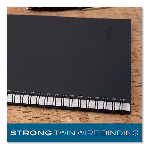 Cambridge Wirebound Guided Action Planner Notebook, 1-Subject, Project-Management Format, Dark Gray Cover, (80) 9.5 x 7.5 Sheets (06122)