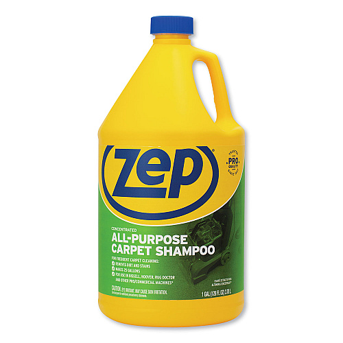 Zep Commercial Concentrated All-Purpose Carpet Shampoo, Unscented, 1 gal, 4/Carton (ZUCEC128CT)
