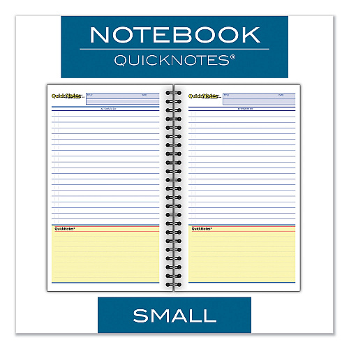 Cambridge Wirebound Guided QuickNotes Notebook, 1-Subject, List-Management Format, Dark Gray Cover, (80) 8 x 5 Sheets (06096)