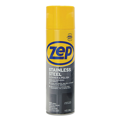 Zep Commercial Stainless Steel Polish, 14 oz Aerosol Spray, 12/Carton (ZUSSTL14CT)