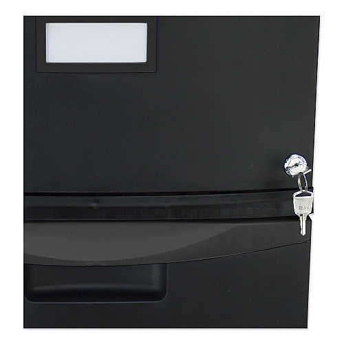 Storex Two-Drawer Mobile Filing Cabinet, 2 Legal/Letter-Size File Drawers, Black, 14.75" x 18.25" x 26" (61312B01C)