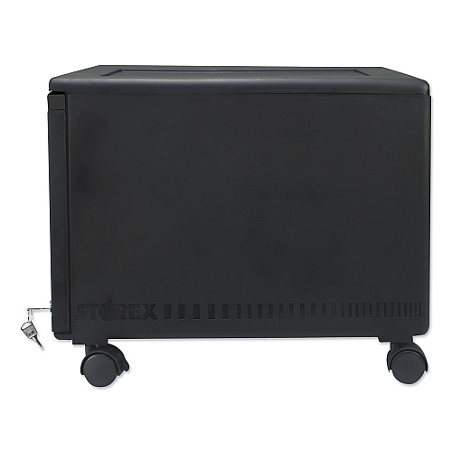 Storex Single-Drawer Mobile Filing Cabinet, 1 Legal/Letter-Size File Drawer, Black, 14.75" x 18.25" x 12.75" (61264B01C)