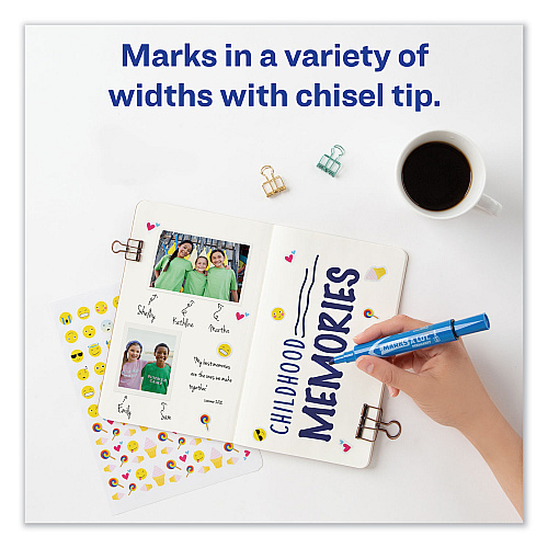 Avery MARKS A LOT Regular Desk-Style Permanent Marker, Broad Chisel Tip, Blue, Dozen (7886) (07886)