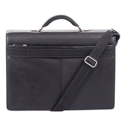 Swiss Mobility Milestone Briefcase, Fits Devices Up to 15.6", Leather, 5 x 5 x 12, Black (49545801SM)