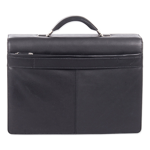 Swiss Mobility Milestone Briefcase, Fits Devices Up to 15.6", Leather, 5 x 5 x 12, Black (49545801SM)