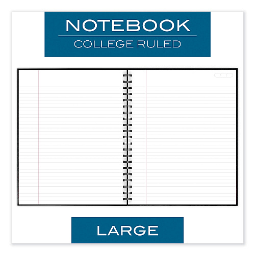 Cambridge Limited Hardbound Notebook with Pocket, 1-Subject, Wide/Legal Rule, Black Cover, (96) 11 x 8.5 Sheets (06100)