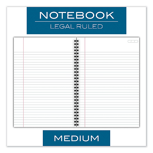 Cambridge Wirebound Business Notebook, 1-Subject, Wide/Legal Rule, Black Linen Cover, (80) 9.5 x 6.63 Sheets (06672)