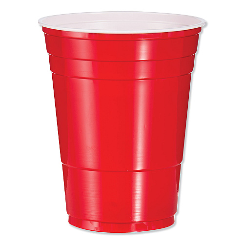 Dart SOLO Party Plastic Cold Drink Cups, 16 oz, Red, 50/Bag, 20 Bags/Carton (P16R)