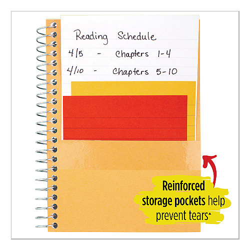 Five Star Wirebound Notebook with Two Pockets, 1-Subject, Medium/College Rule, Black Cover, (100) 11 x 8.5 Sheets (72057)