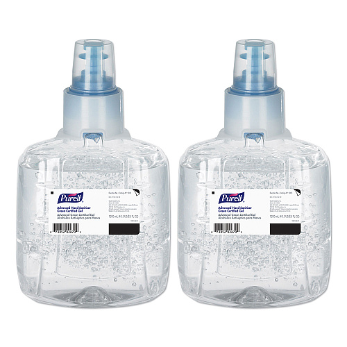 PURELL Advanced Hand Sanitizer Green Certified Gel Refill, For LTX-12 Dispensers, 1,200 mL, Fragrance-Free, 2/Carton (190302CT)