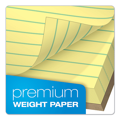 TOPS Docket Gold Ruled Perforated Pads, Wide/Legal Rule, 50 Canary-Yellow 8.5 x 11.75 Sheets, 12/Pack (63950)