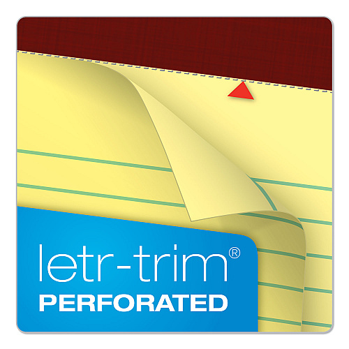 TOPS Docket Gold Ruled Perforated Pads, Wide/Legal Rule, 50 Canary-Yellow 8.5 x 11.75 Sheets, 12/Pack (63950)