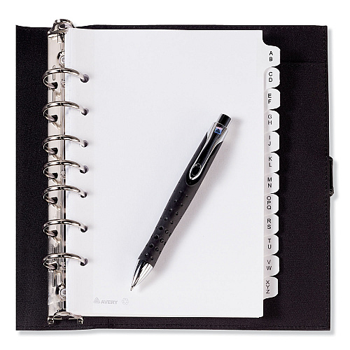 Avery Preprinted Tab Dividers, 12-Tab, A to Z, 8.5 x 5.5, White, 1 Set (11313)