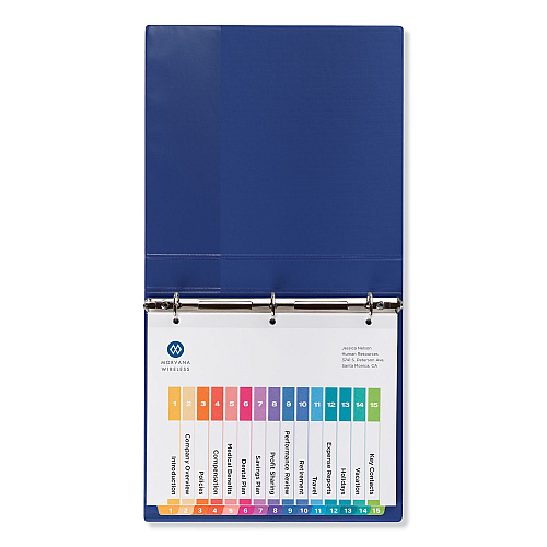Avery Customizable TOC Ready Index Multicolor Tab Dividers, 15-Tab, 1 to 15, 11 x 8.5, White, Traditional Color Tabs, 6 Sets (11197)