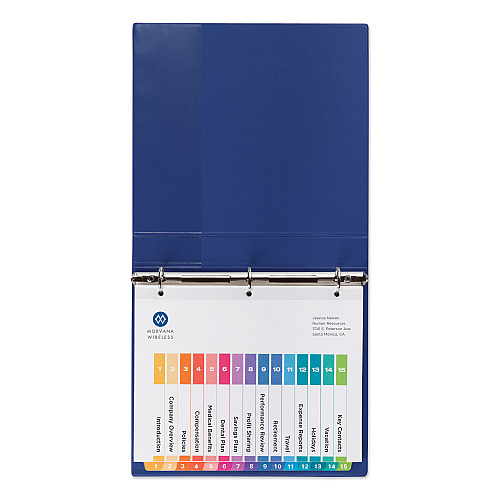 Avery Customizable TOC Ready Index Multicolor Tab Dividers, 15-Tab, 1 to 15, 11 x 8.5, White, Traditional Color Tabs, 1 Set (11143)