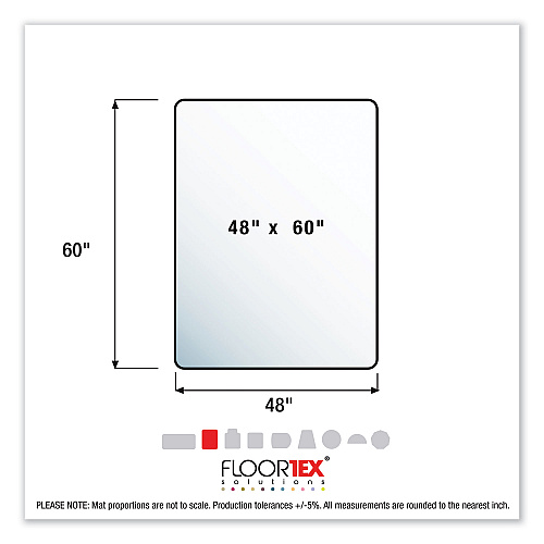 Floortex Cleartex Ultimat Polycarbonate Chair Mat for High Pile Carpets, 60" w x 48" l, Clear (ER1115227ER)