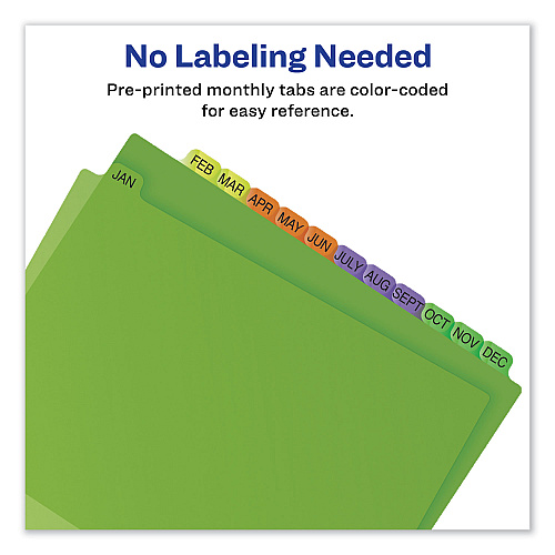 Avery Durable Preprinted Plastic Tab Dividers, 12-Tab, A to Z, 11 x 8.5, Assorted, 1 Set (11330)