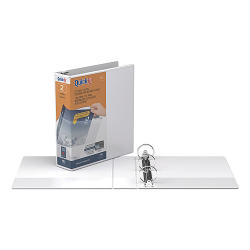 Stride QuickFit Round-Ring View Binder, 3 Rings, 2" Capacity, 11 x 8.5, White (88030)
