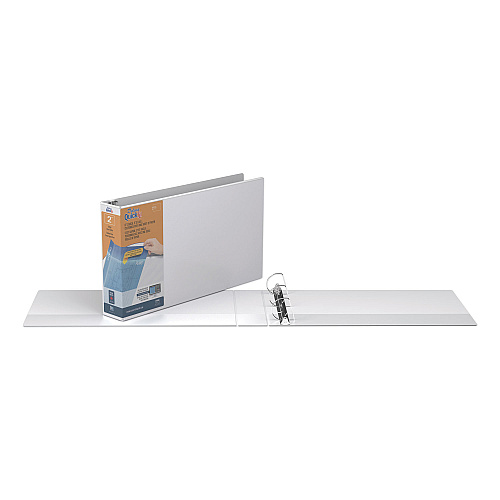 Stride QuickFit Ledger D-Ring View Binder, 3 Rings, 2" Capacity, 11 x 17, White (94030)