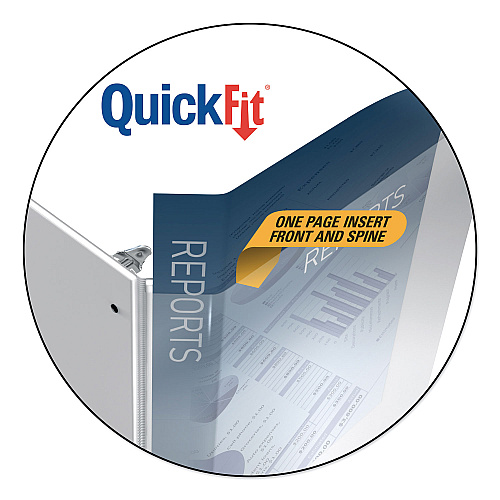 Stride QuickFit D-Ring View Binder, 3 Rings, 1.5" Capacity, 11 x 8.5, White (87020)