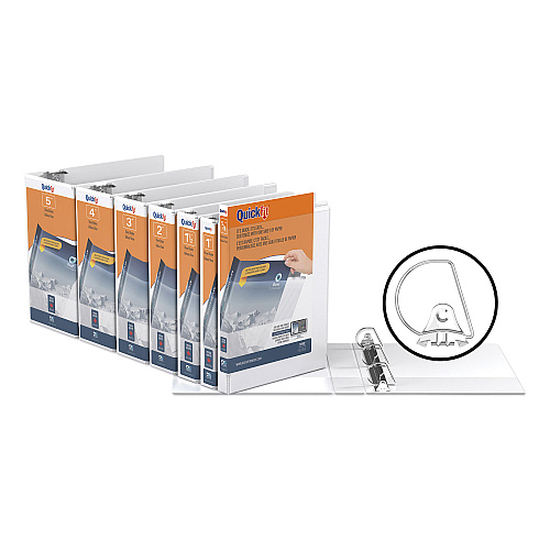Stride QuickFit D-Ring View Binder, 3 Rings, 1.5" Capacity, 11 x 8.5, White (87020)