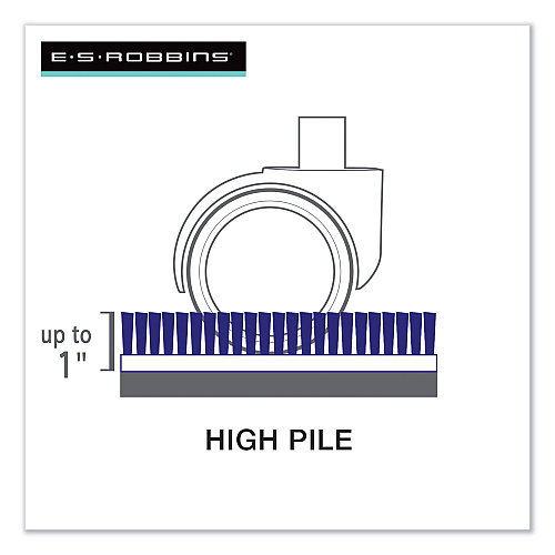 ES Robbins EverLife Intensive Use Chair Mat for High Pile Carpet, Rectangular, 46 x 60, Clear (124377)