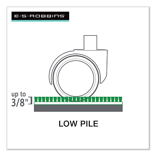 ES Robbins EverLife Moderate Use Chair Mat for Low Pile Carpet, Rectangular, 46 x 60, Clear (128371)