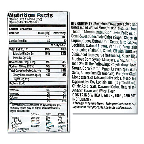 Grandma's Cookies - Single Serve, Chocolate Chip, 2.5 oz Packet, 60/Carton (FRI45092)