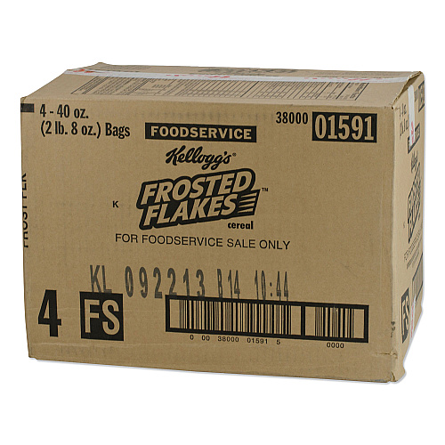 Kellogg's Frosted Flakes Breakfast Cereal, Bulk Packaging, 40 oz Bag, 4/Carton (021838)