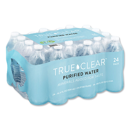 True Clear Purified Bottled Water, 16.9 oz Bottle, 24 Bottles/Carton (TRC05L24CT)
