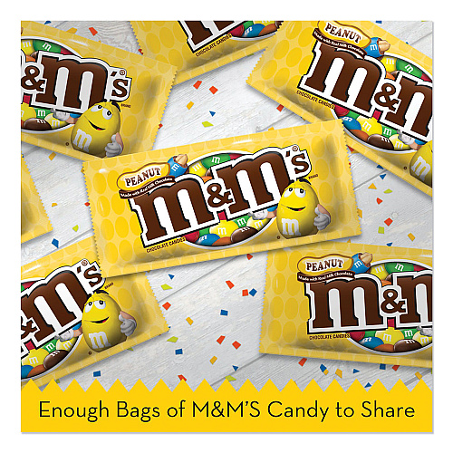 M&M's Chocolate Candies, Peanut, Individually Wrapped, 1.74 oz, 48/Box (01232)